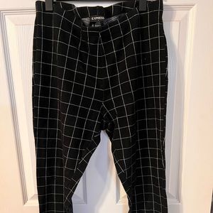 Express dress pants black and white striped size large